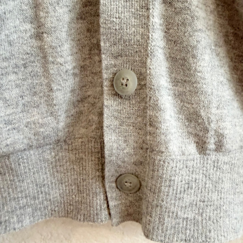 GAP Mens Cardigan Sweater Medium Gray Cotton Nylon Button Front V-Neck Pockets - Picture 5 of 14